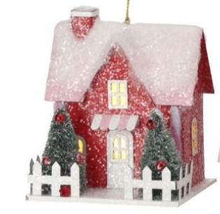 Glitter House Ornament