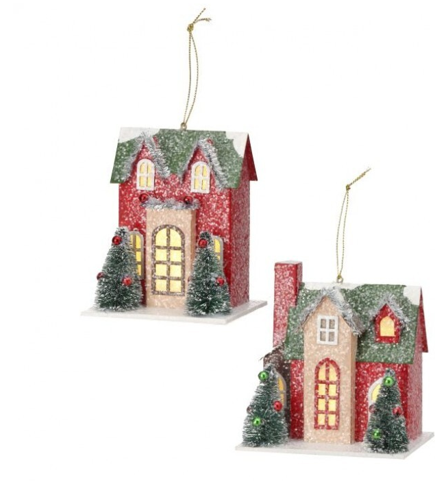 Tall Christmas Village House Ornament