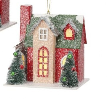 Tall Christmas Village House Ornament