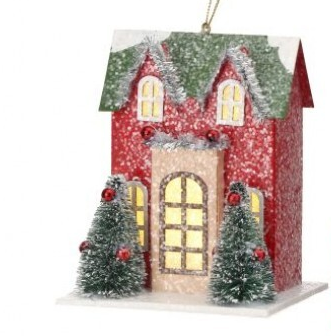 Tall Christmas Village House Ornament