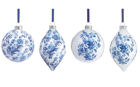 Blue & White Floral Ornament