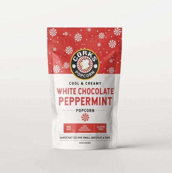 Corks White Chocolate Peppermint Popcorn