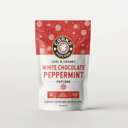 Corks White Chocolate Peppermint Popcorn