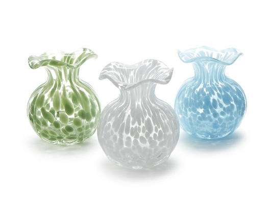 Ruffled Edge Spotted Glass Vase