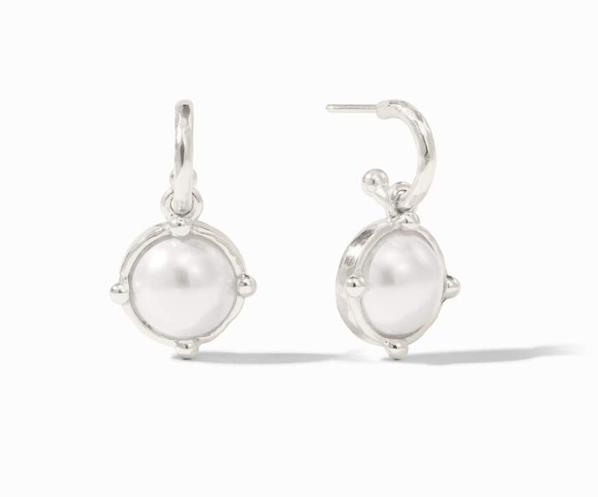 Julie Vos SILVER Honeybee Hoop & Charm Earring