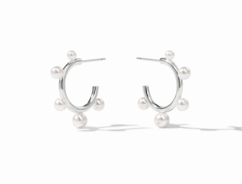 Julie Vos SILVER Hydra Stone Hoop Earring