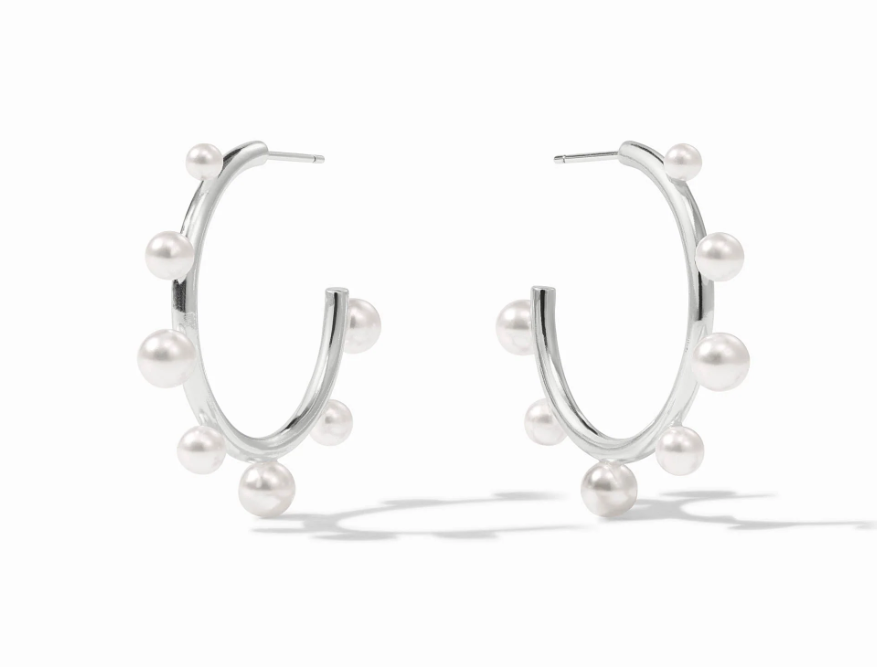 Julie Vos SILVER Hydra Stone Hoop Earring