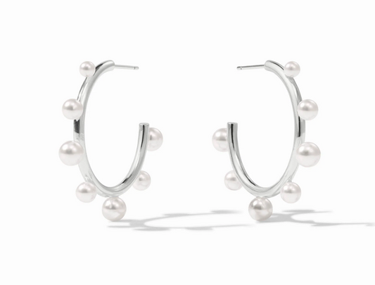 Julie Vos SILVER Hydra Stone Hoop Earring