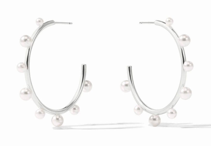 Julie Vos SILVER Hydra Stone Hoop Earring