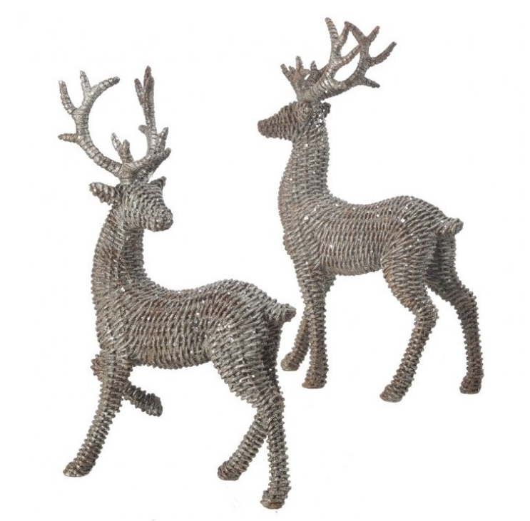 Rattan Resin Standing Deer