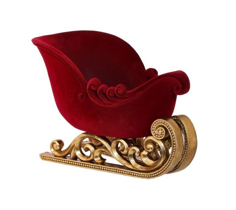 Flocked Santa Sleigh