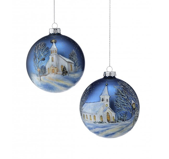 Winter Church Ball Ornament