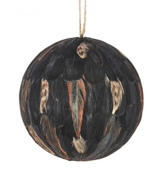 Highlands Feather Ball Ornmaent
