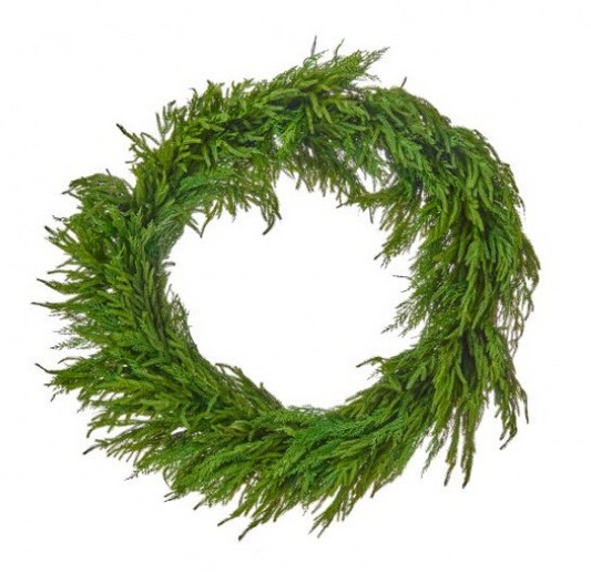 42" Real Touch Cedar/Norfolk Pine Mix Wreath