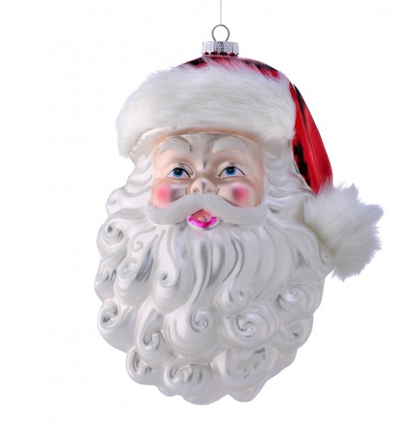 Blown Glass Santa Ornament