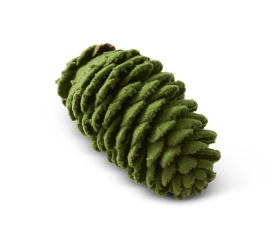 Boxed - Green Flocked Pinecones