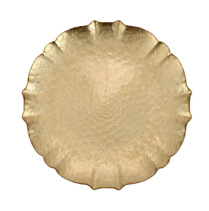 Baroque Gold Glass Charger Plate