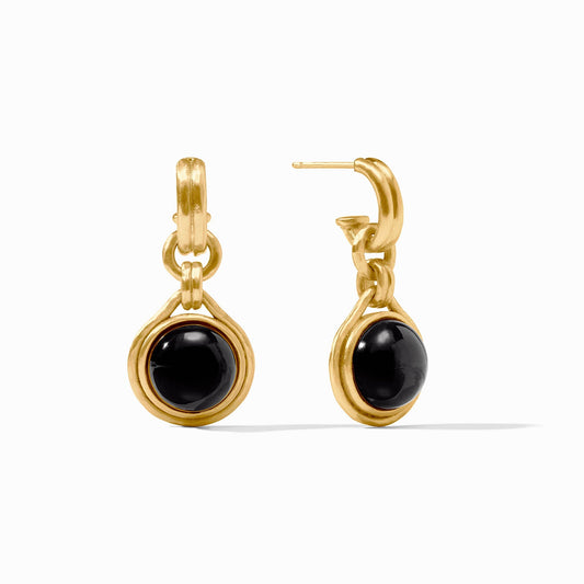 Julie Vos Solara Hoop & Charm Earring - Obsidian Black