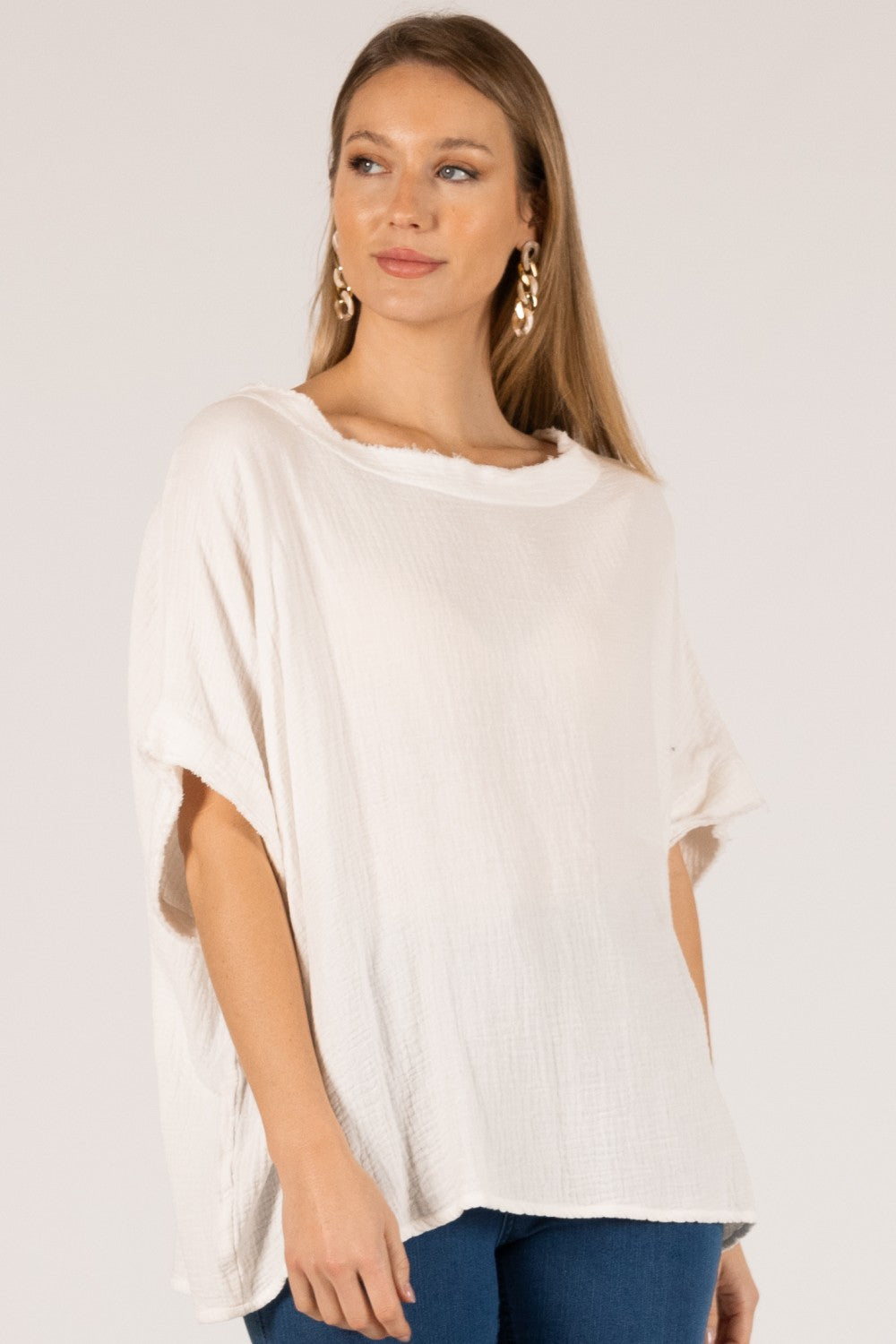 Maggie Gauze Poncho Top