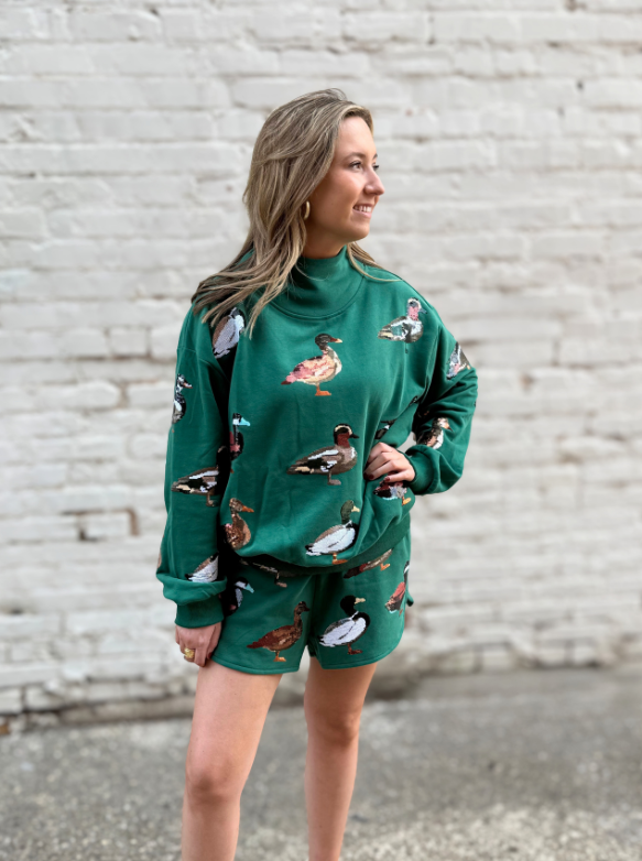 QOS Dark Green Duck Sweatshirt