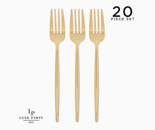 Luxe Party Round Gold Forks