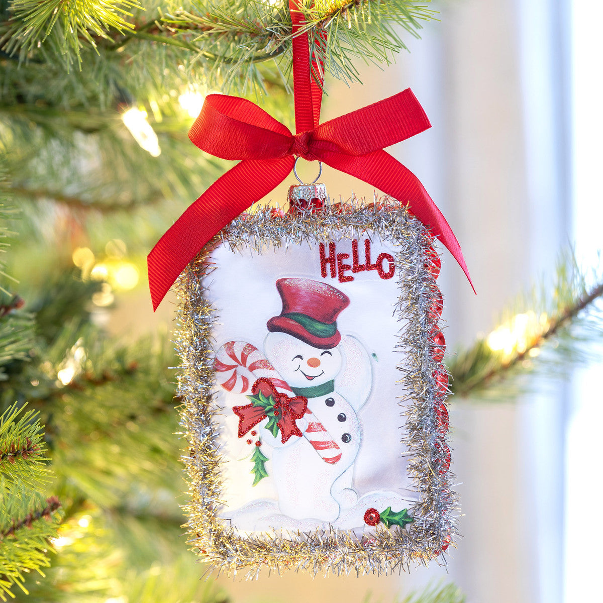 Vintage Tinsel Package Ornament