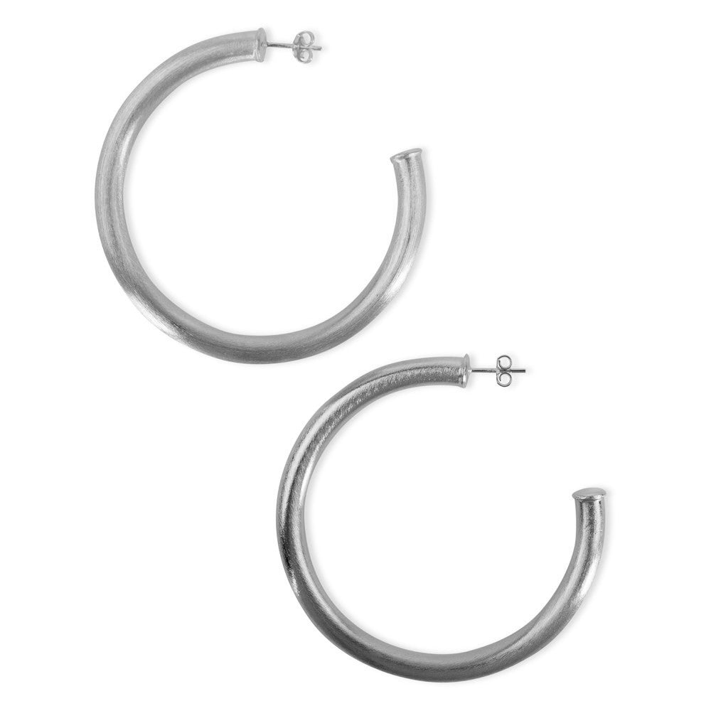 Sheila Fajl Arlene Hoops- Brushed Silver