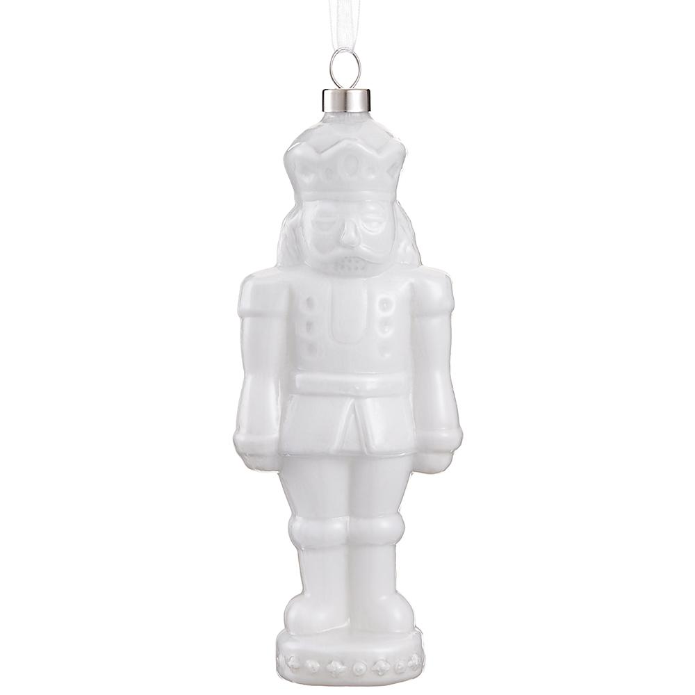 White Glass Nutcracker Ornament