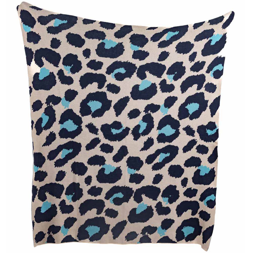 KATYDID Blue Leopard Oversized Blanket