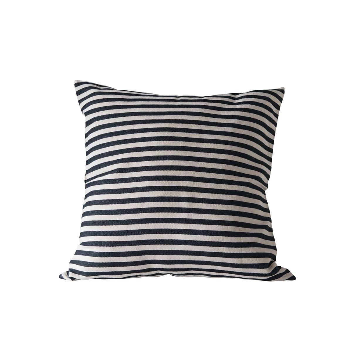 Black and White Striped Cotton Pillow
