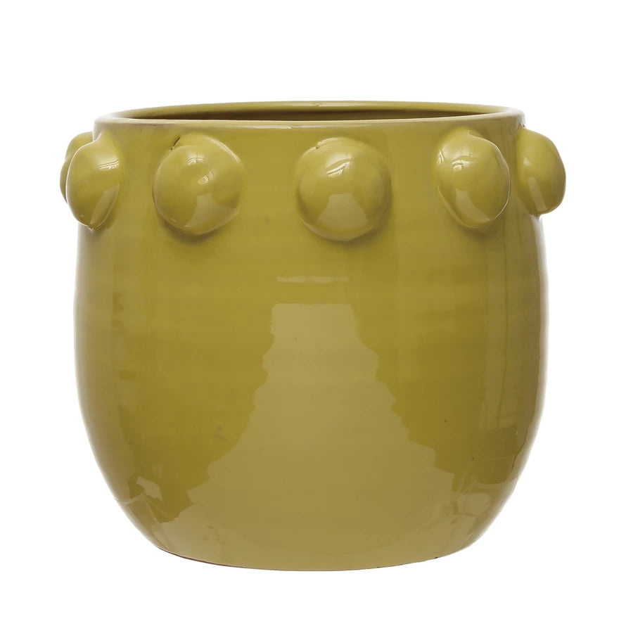 Chartreuse Hobnail Planter