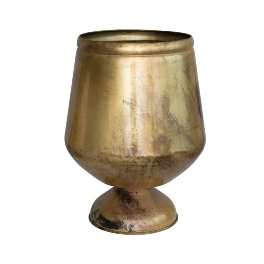 10" Footed Brass Metal Planter