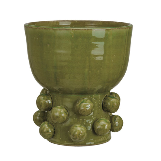 Terra-cotta Hobnail Footed Vase