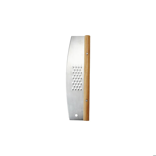 Stainless Steel & Rubberwood Pizza Cutter w/ Grater