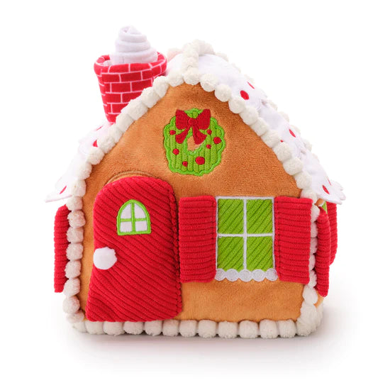 Gingerbread House Interactive Snuffle Dog Toy