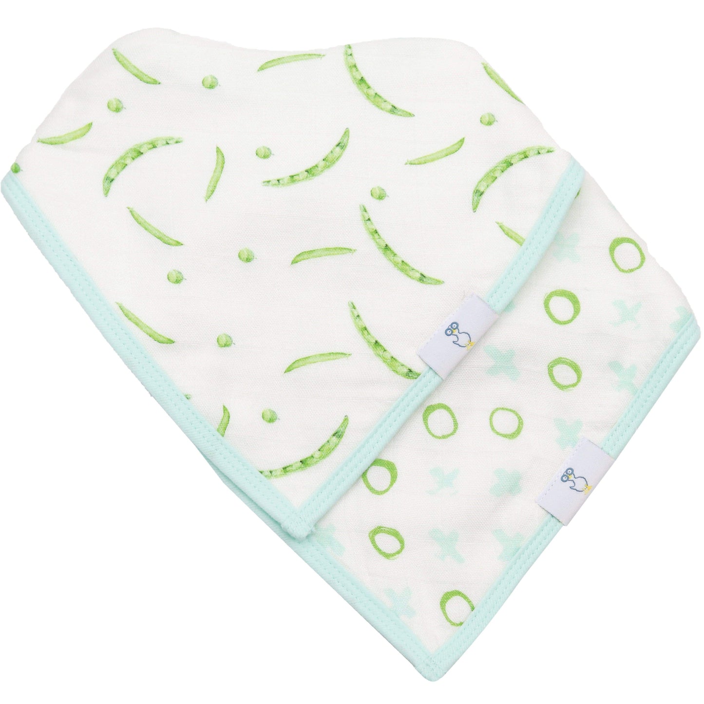 Goose Waddle Peas and XO Mint 2 Pack Bib Set