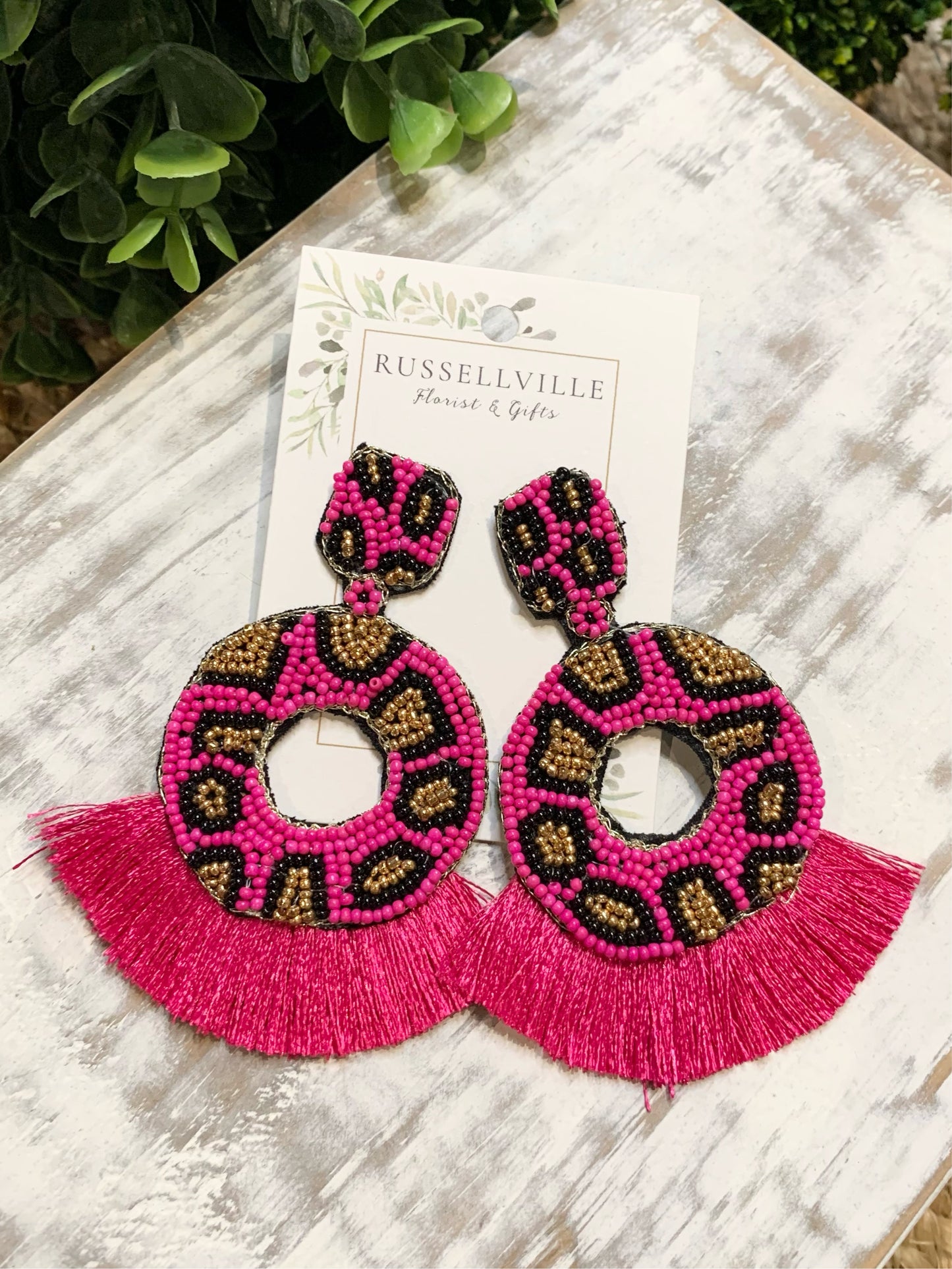 Hot Pink Leopard Statement Earring