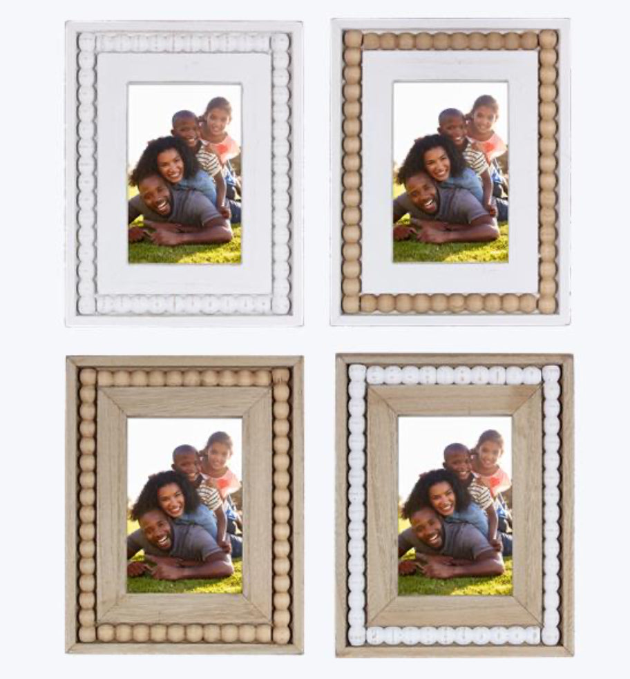 Wood Picture Frame with Blessing Beads