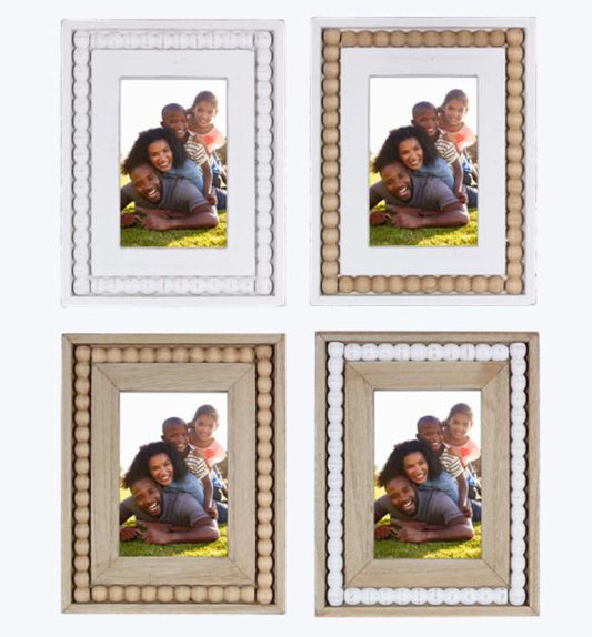 Wood Picture Frame with Blessing Beads