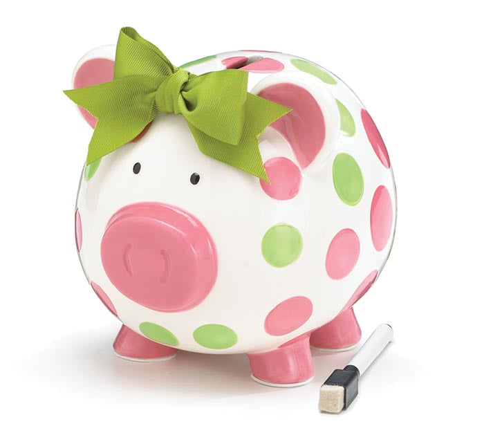 Pink Polka Dot Piggy Bank