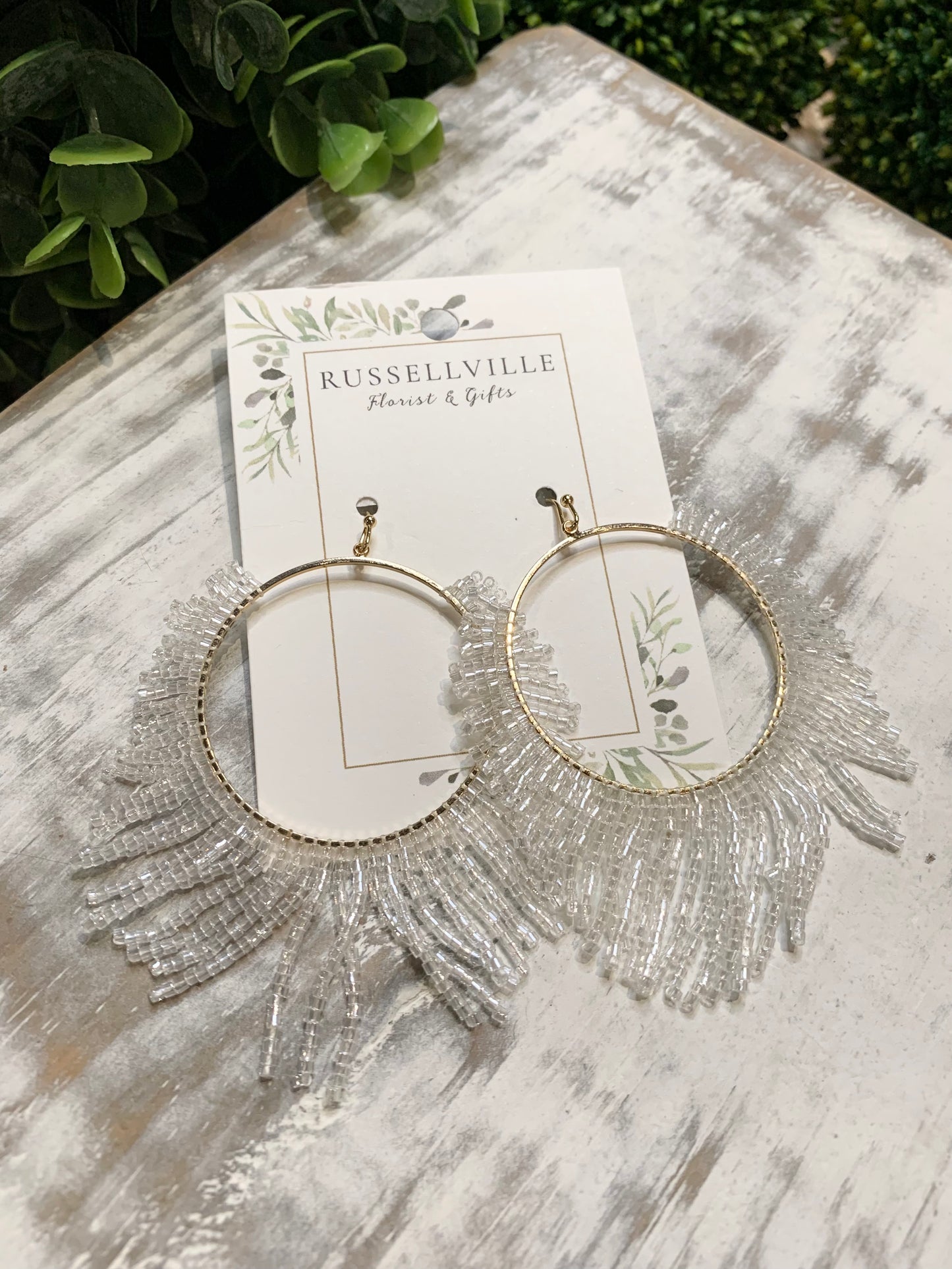 Beaded Fringe Hoops