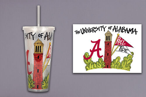 Alabama Tumbler with Straw