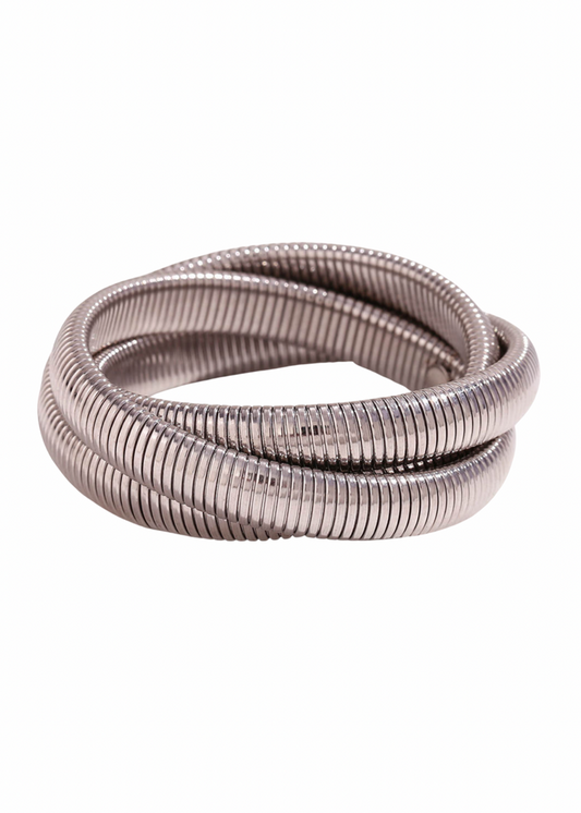 HJane Multi Layer Tube Bracelet/Silver