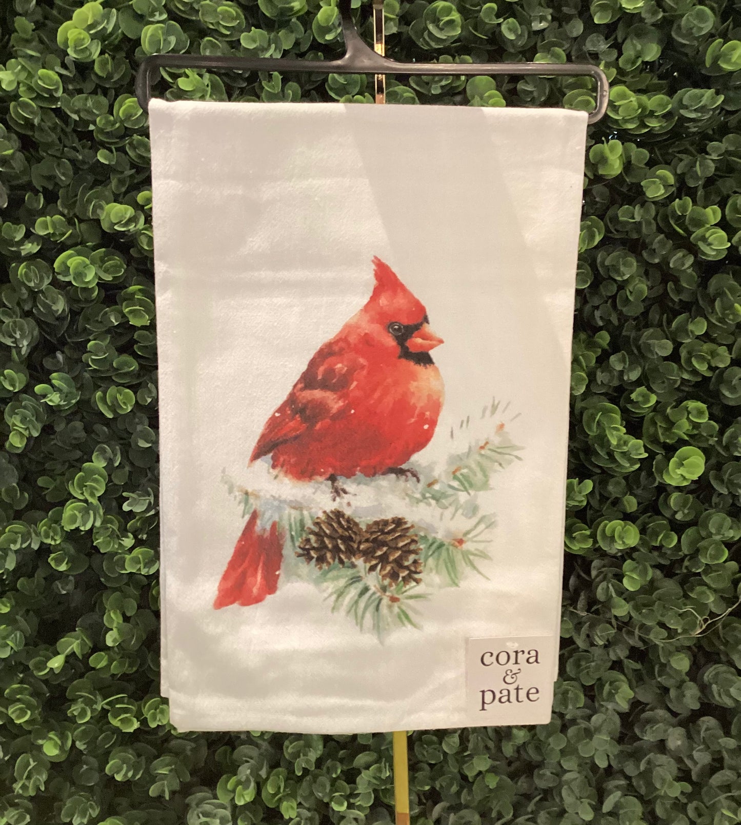 Cora & Pate Flour Sack Towel-Winter Cardinal