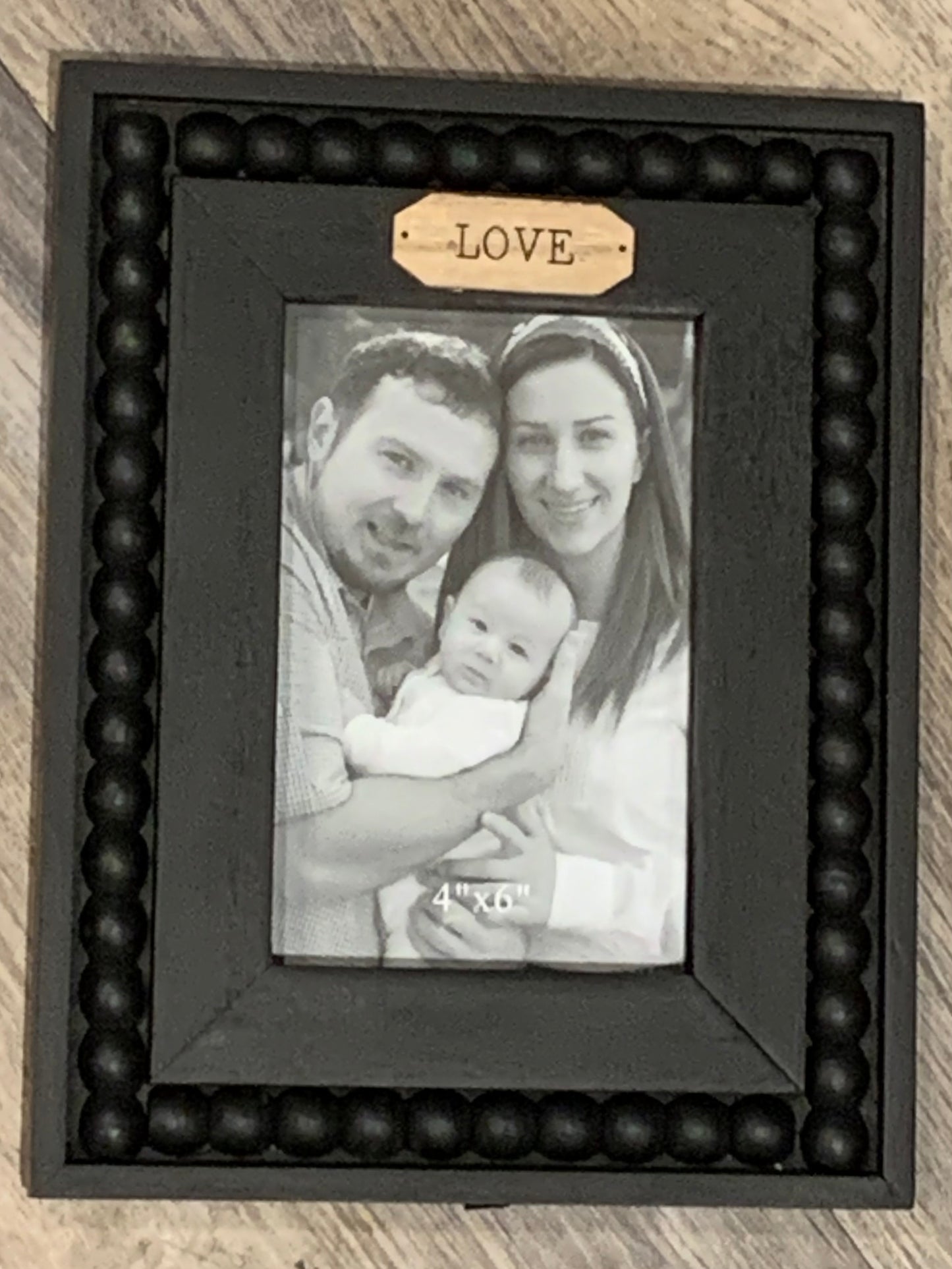 Black Wooden Beaded Picture Frame