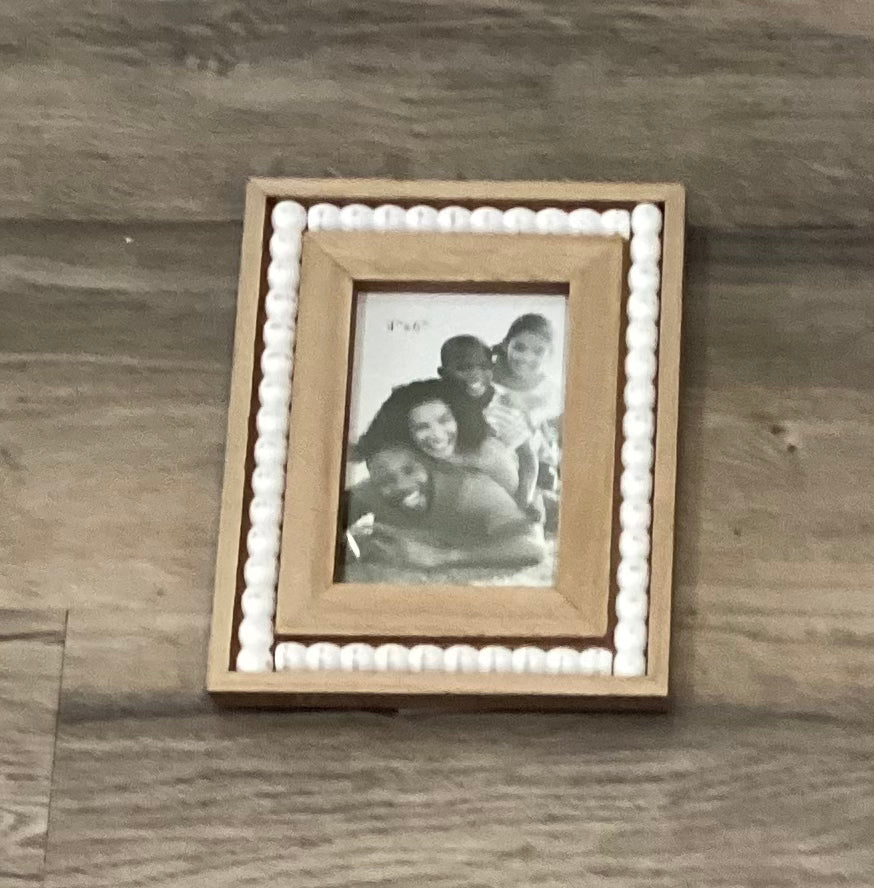 Wood Picture Frame with Blessing Beads