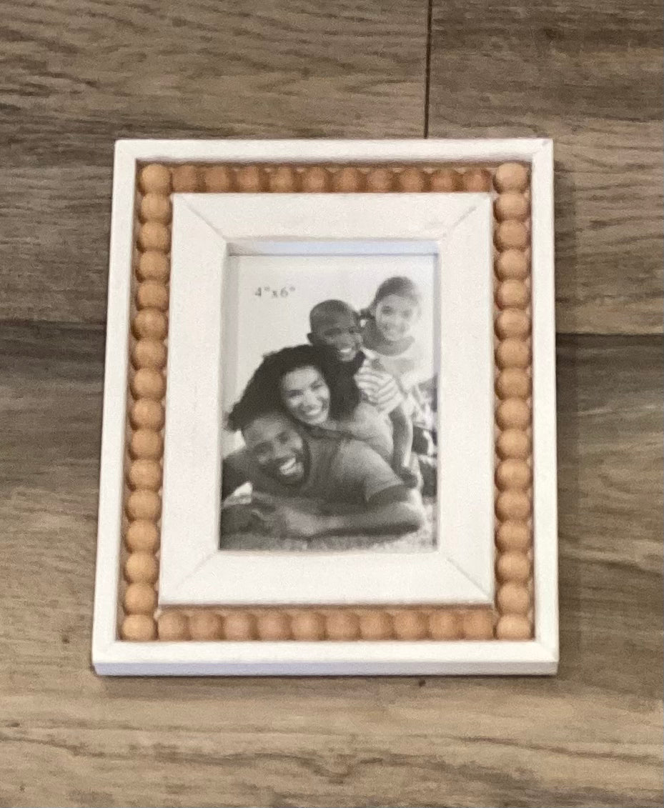 Wood Picture Frame with Blessing Beads