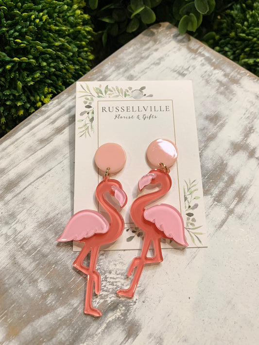Acrylic Flamingo Earring