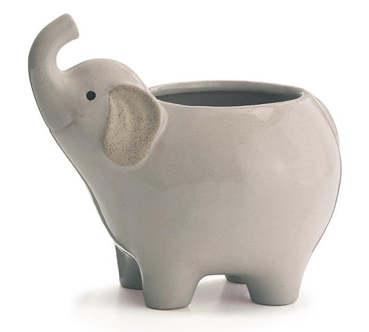 Elephant Porcelain Planter-Gray