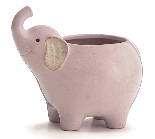 Pink Elephant Porcelain Planter